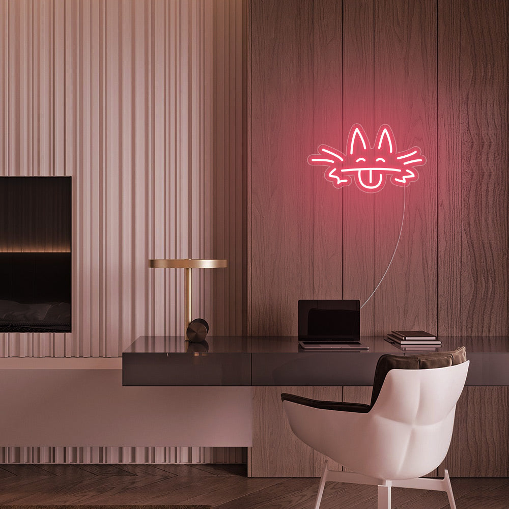 Mini Cute Animal LED Neon Sign in Light Pink