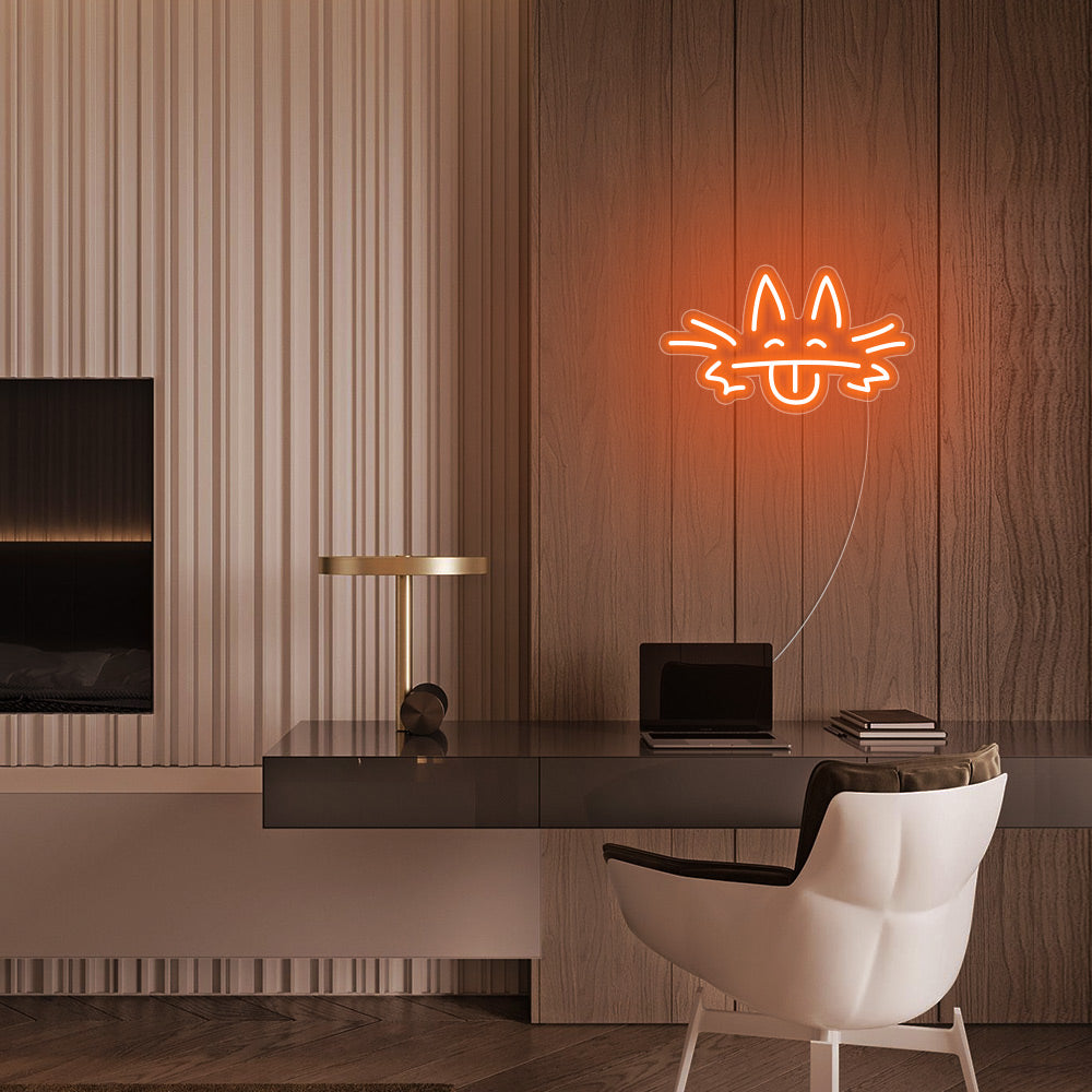 Mini Cute Animal LED Neon Sign in Orange