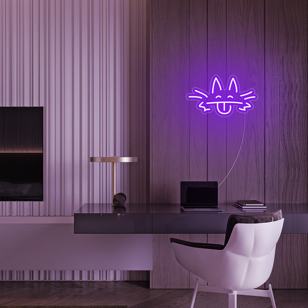 Mini Cute Animal LED Neon Sign in Purple