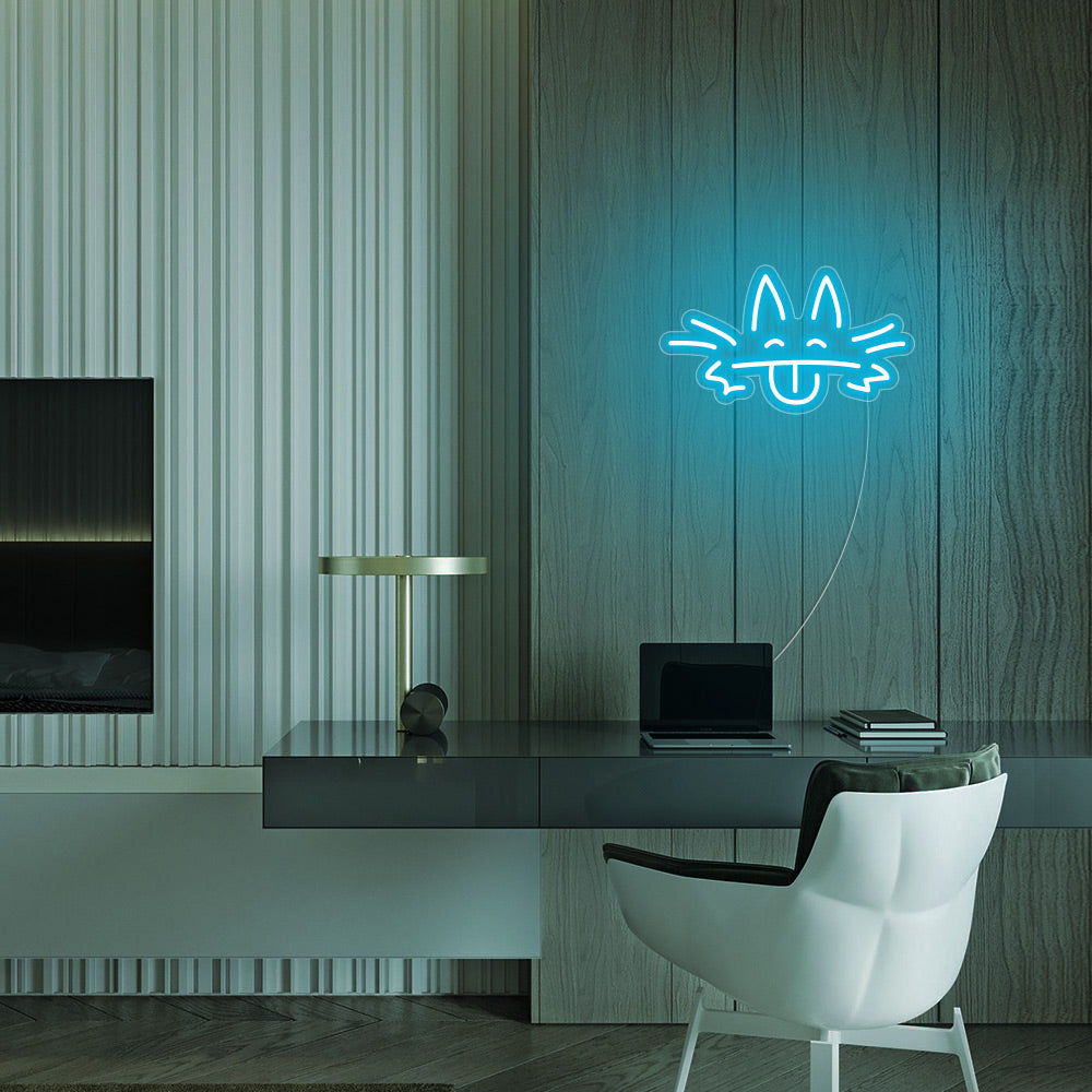Mini Cute Animal LED Neon Sign in Ice Blue