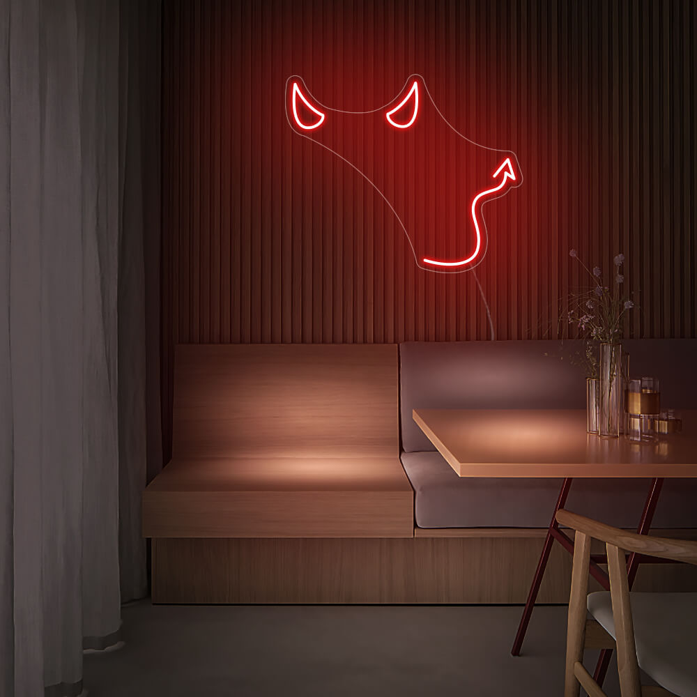 Mini Devil LED Neon Sign in Red