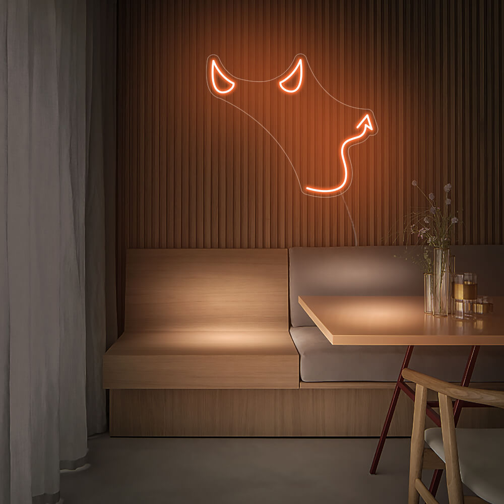 Mini Devil LED Neon Sign in Orange