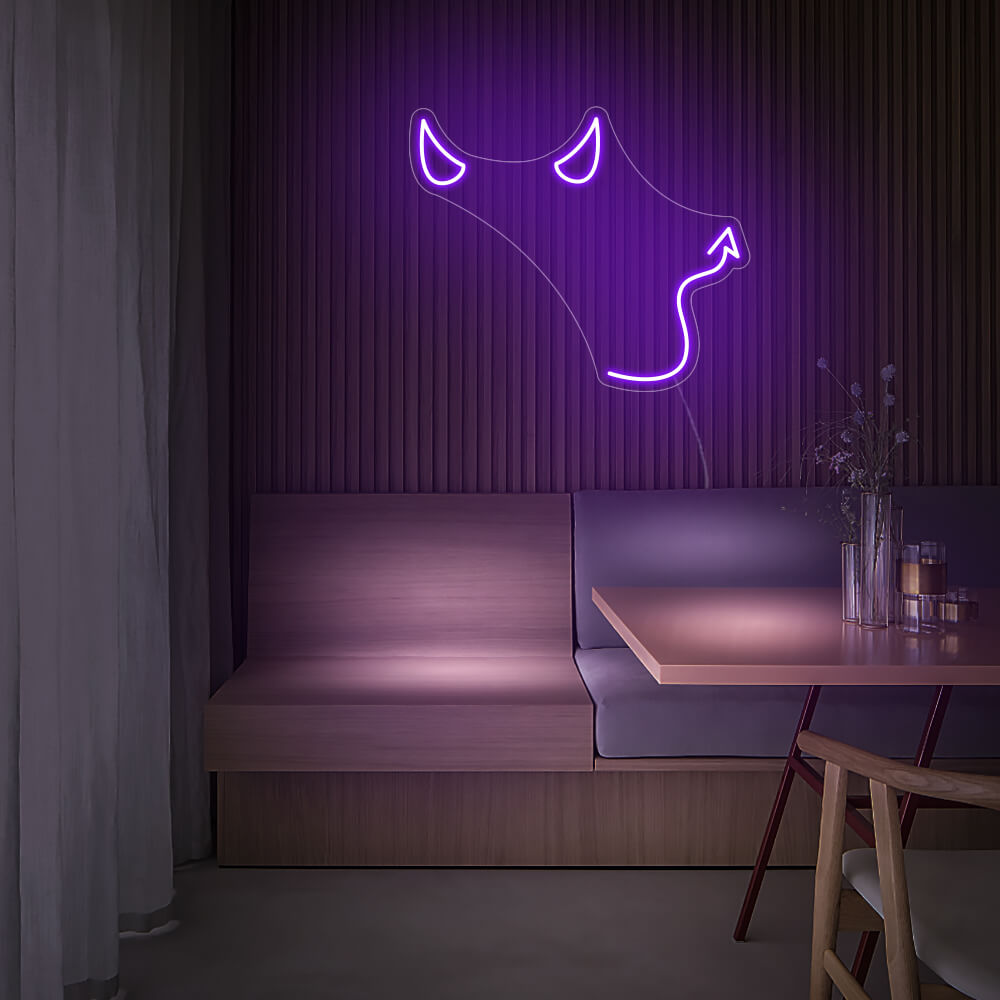 Mini Devil LED Neon Sign in Purple