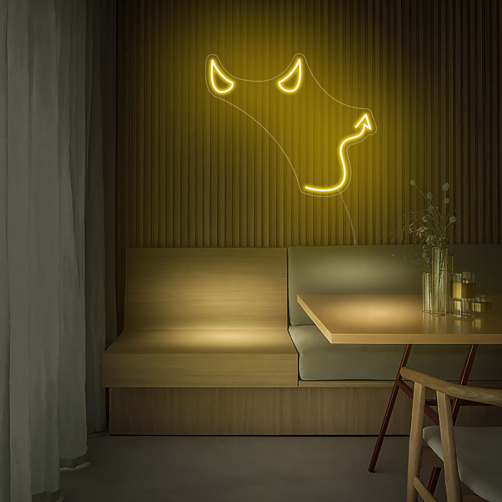 Mini Devil LED Neon Sign in Yellow