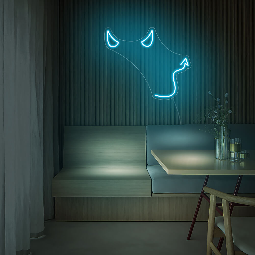 Mini Devil LED Neon Sign in Ice Blue