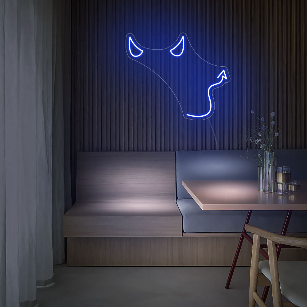 Mini Devil LED Neon Sign in Blue