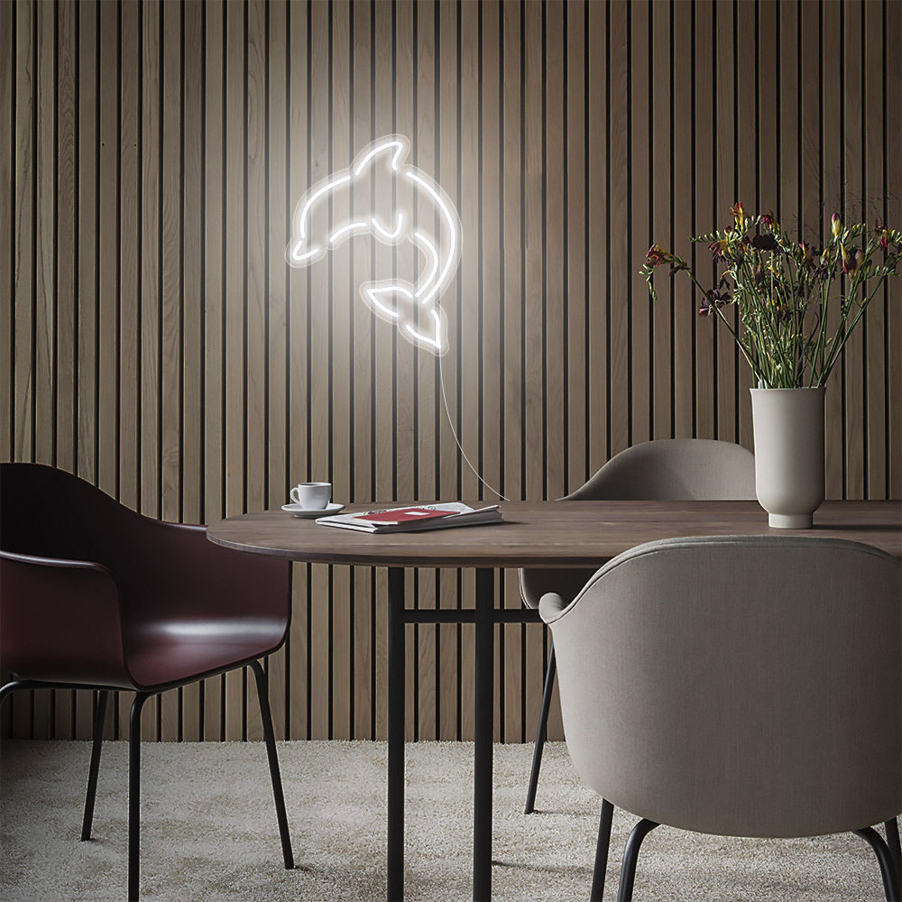 Mini Dolphin LED Neon Sign in Cool White