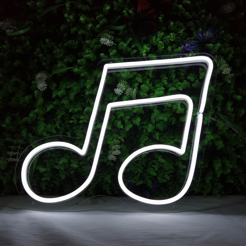 Mini Double Music Notes LED Neon Sign in Hot Pink