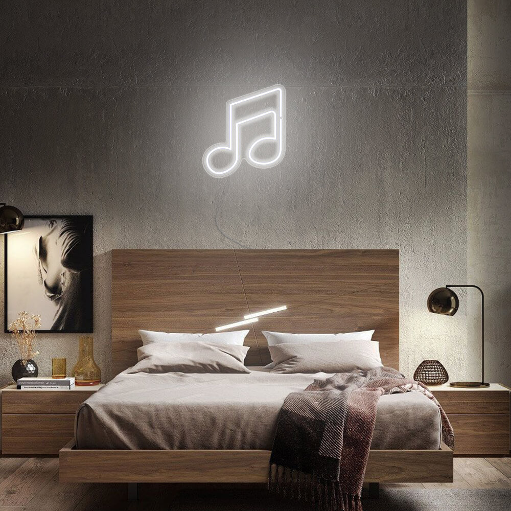 Mini Double Music Notes LED Neon Sign in Red