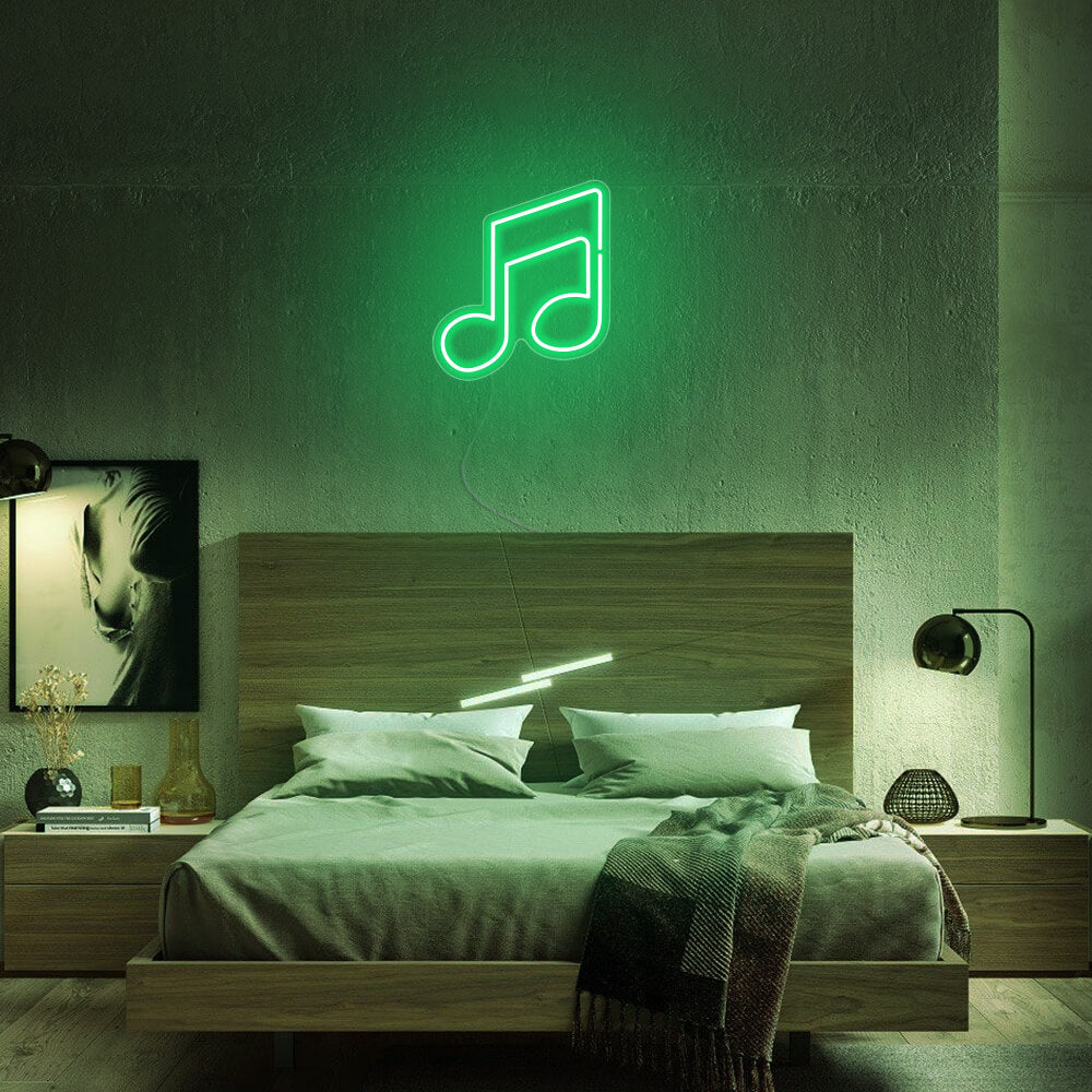 Mini Double Music Notes LED Neon Sign in Blue