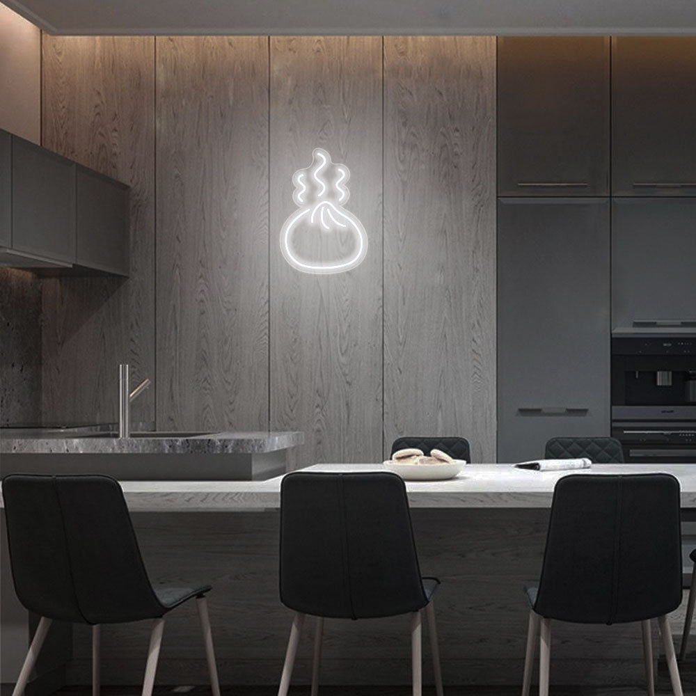 Mini Dumpling LED Neon Sign in Cool White