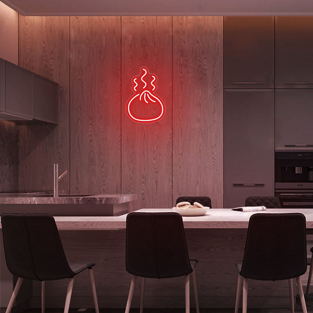 Mini Dumpling LED Neon Sign in Red