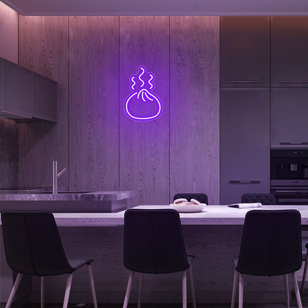 Mini Dumpling LED Neon Sign in Purple
