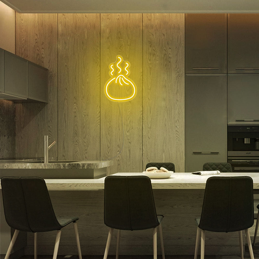 Mini Dumpling LED Neon Sign in Yellow