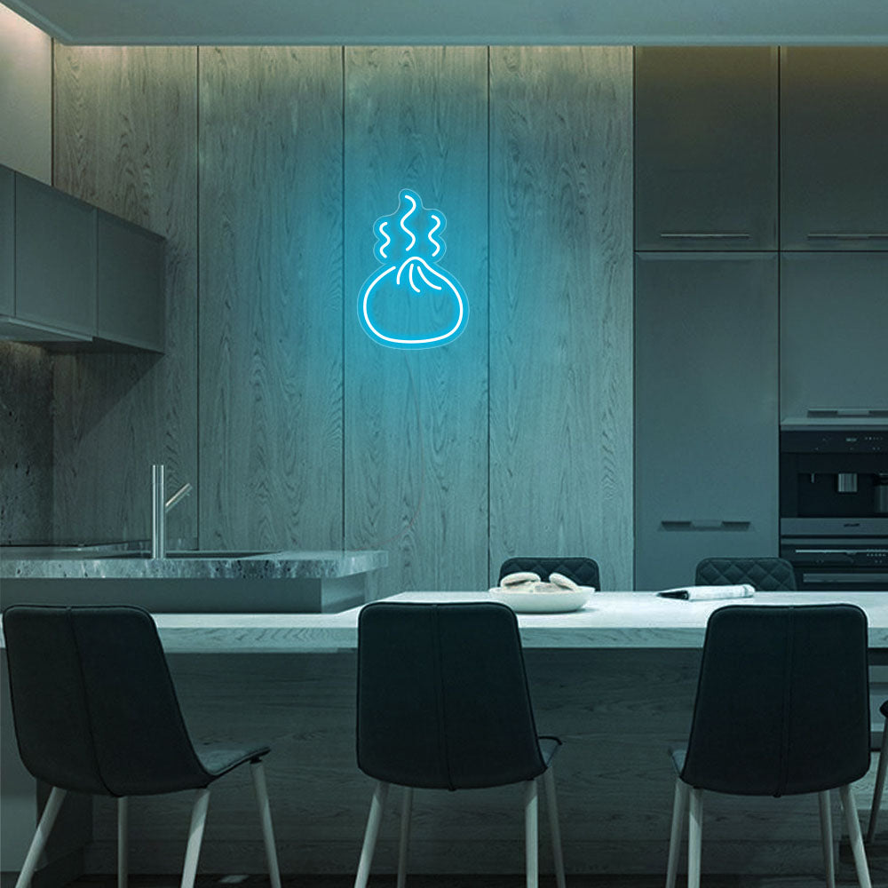 Mini Dumpling LED Neon Sign in Ice Blue