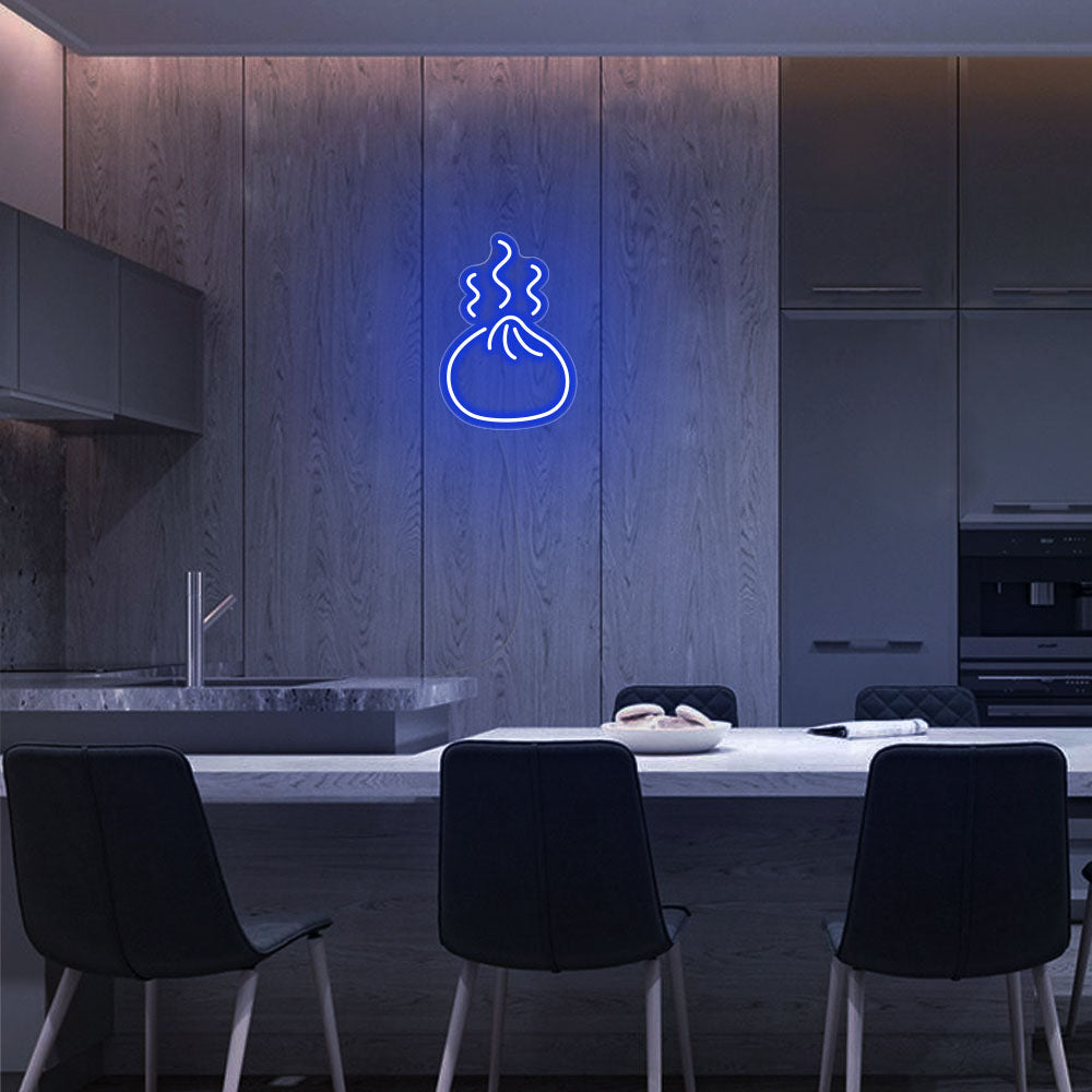 Mini Dumpling LED Neon Sign in Blue