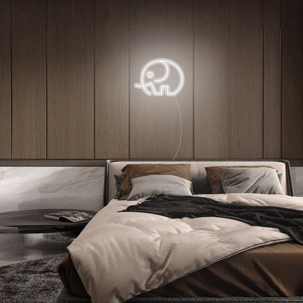 Mini Elephant LED Neon Sign in Cool White