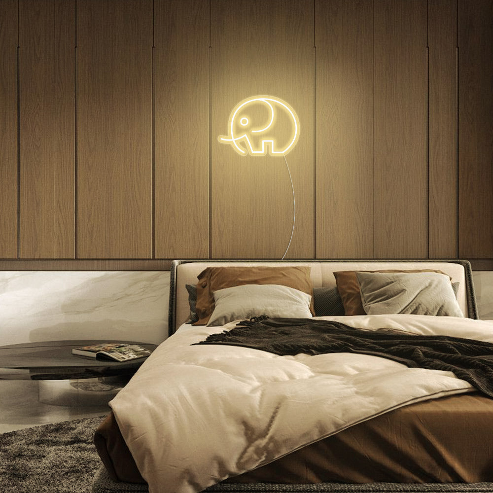 Mini Elephant LED Neon Sign in Warm White