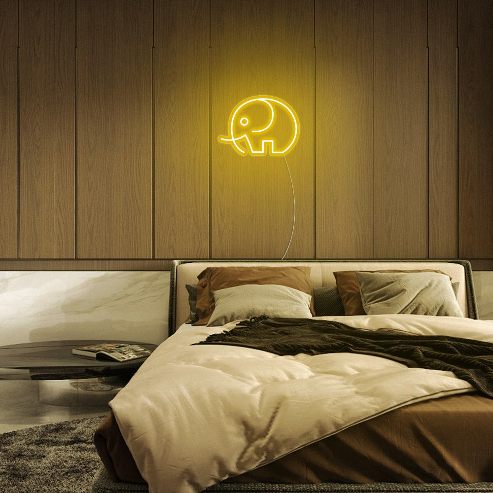 Mini Elephant LED Neon Sign in Yellow