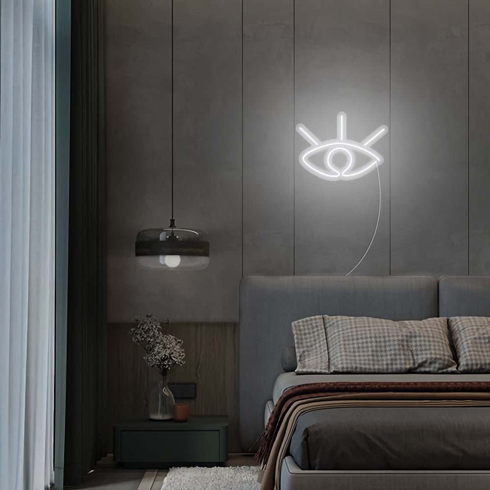 Mini Eye LED Neon Sign in Cool White