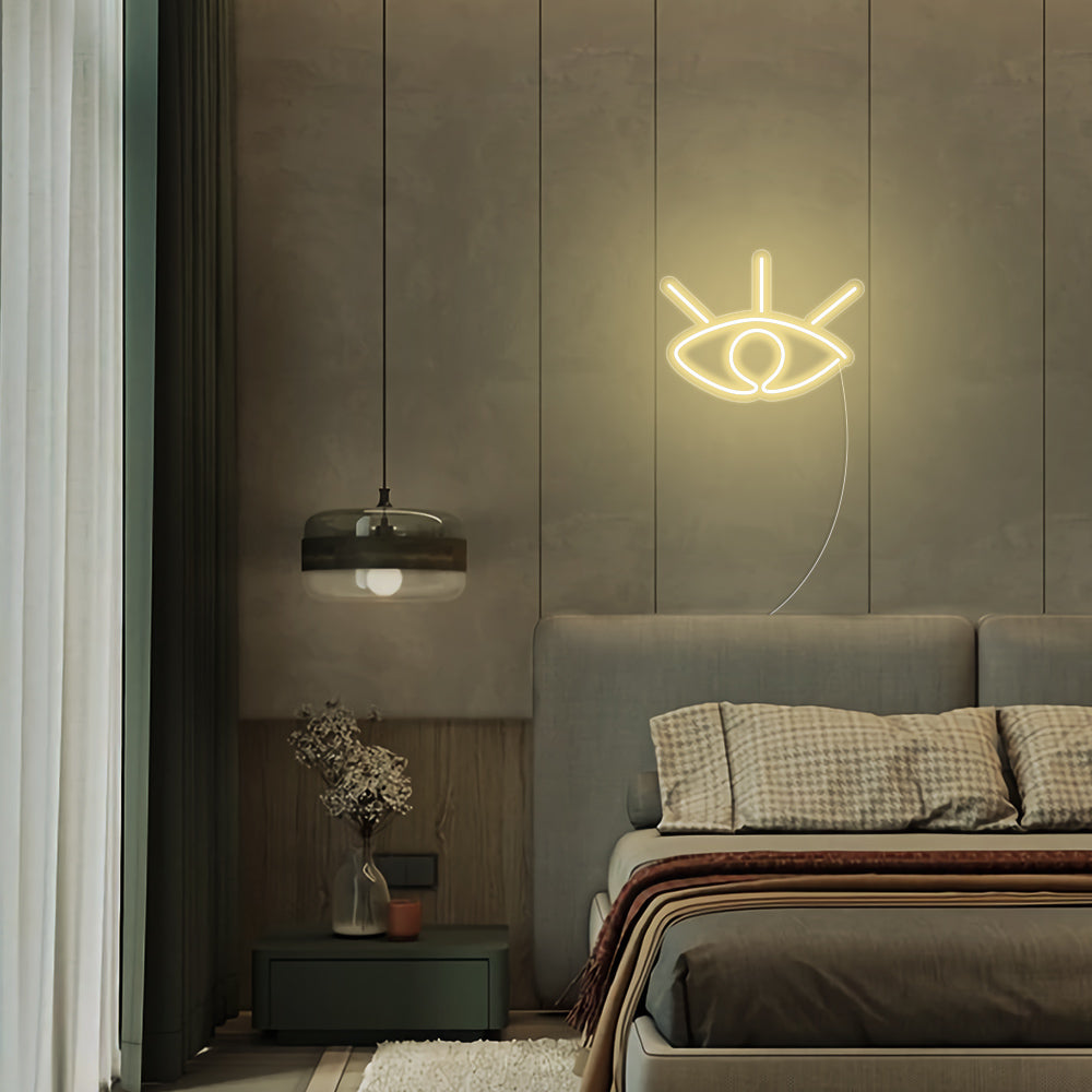 Mini Eye LED Neon Sign in Warm White