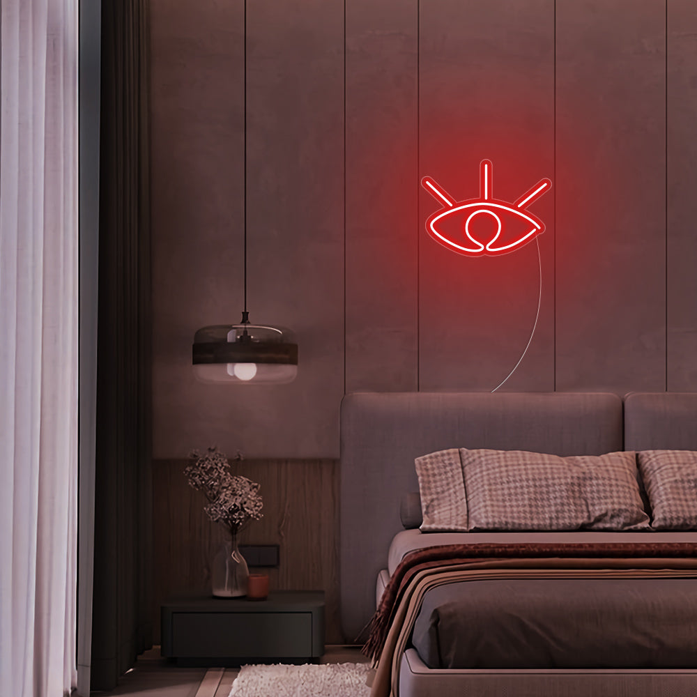 Mini Eye LED Neon Sign in Red