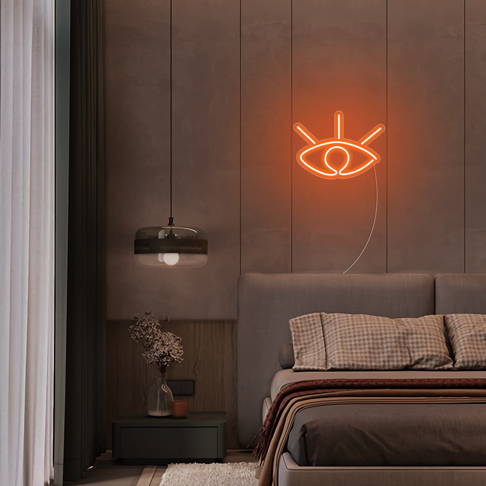 Mini Eye LED Neon Sign in Orange