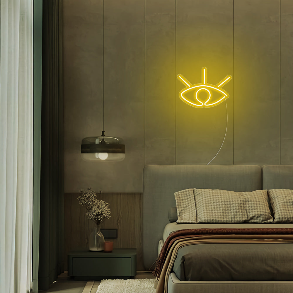 Mini Eye LED Neon Sign in Yellow