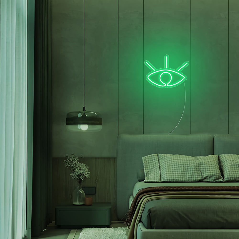 Mini Eye LED Neon Sign in Green