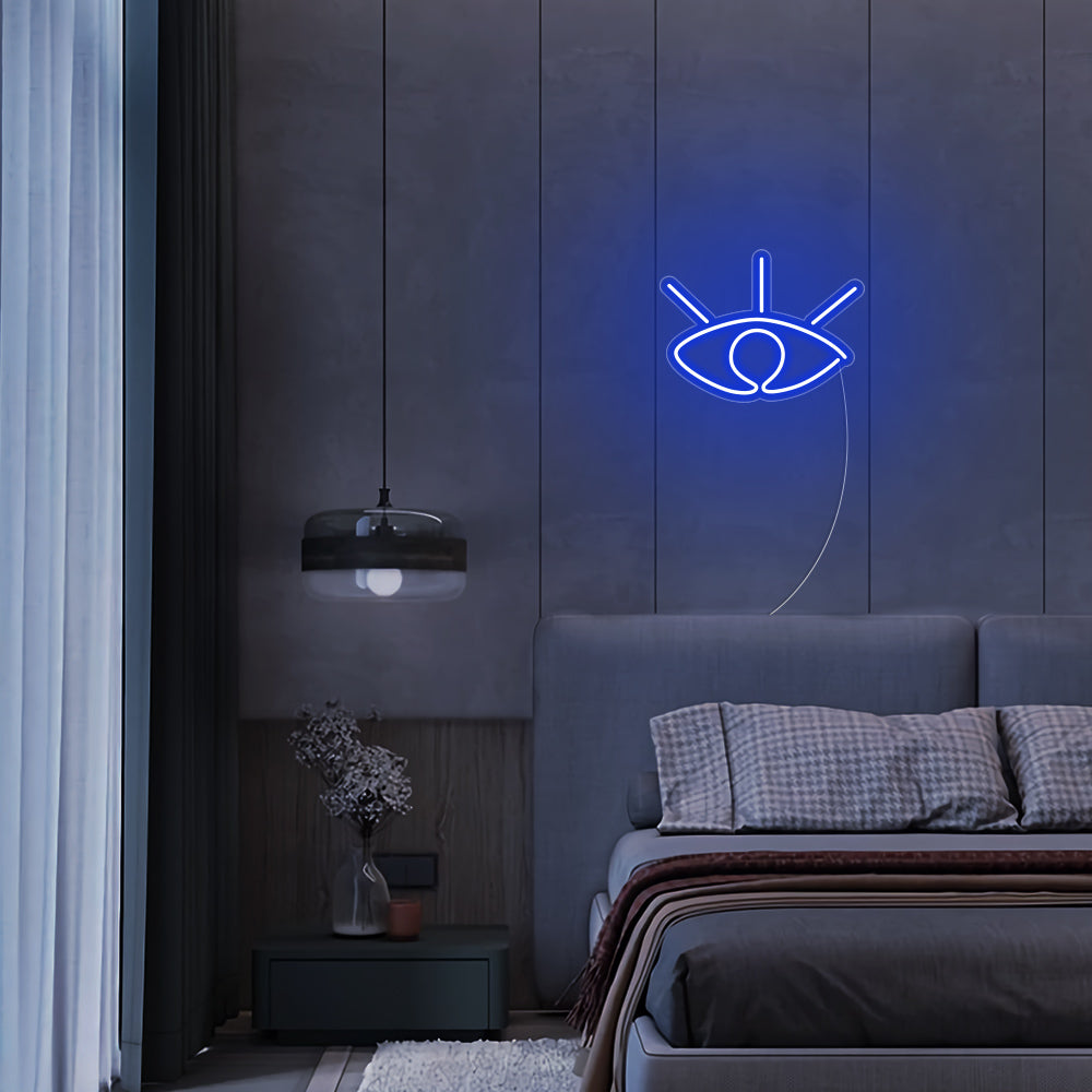 Mini Eye LED Neon Sign in Blue