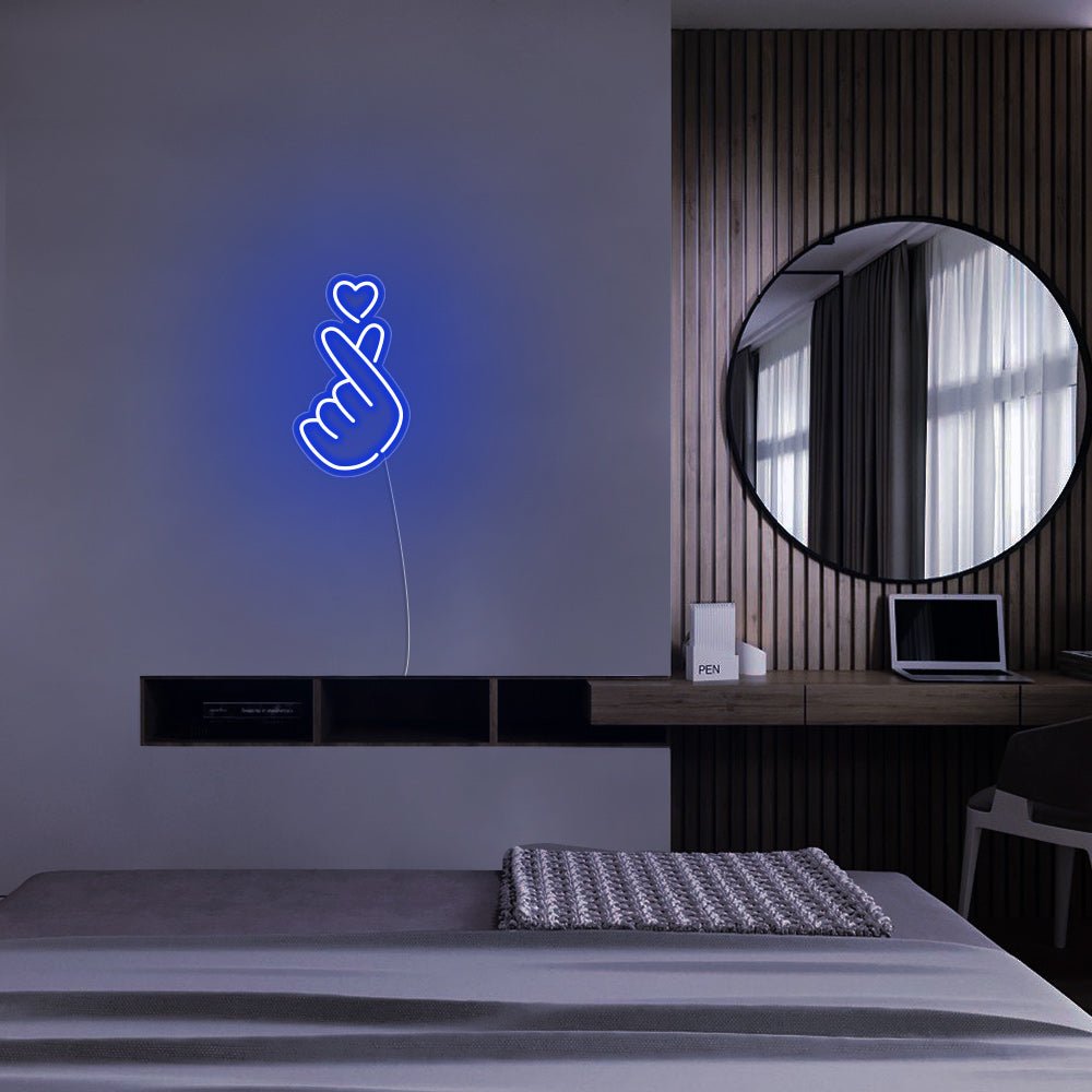 Mini Finger Heart LED Neon Sign