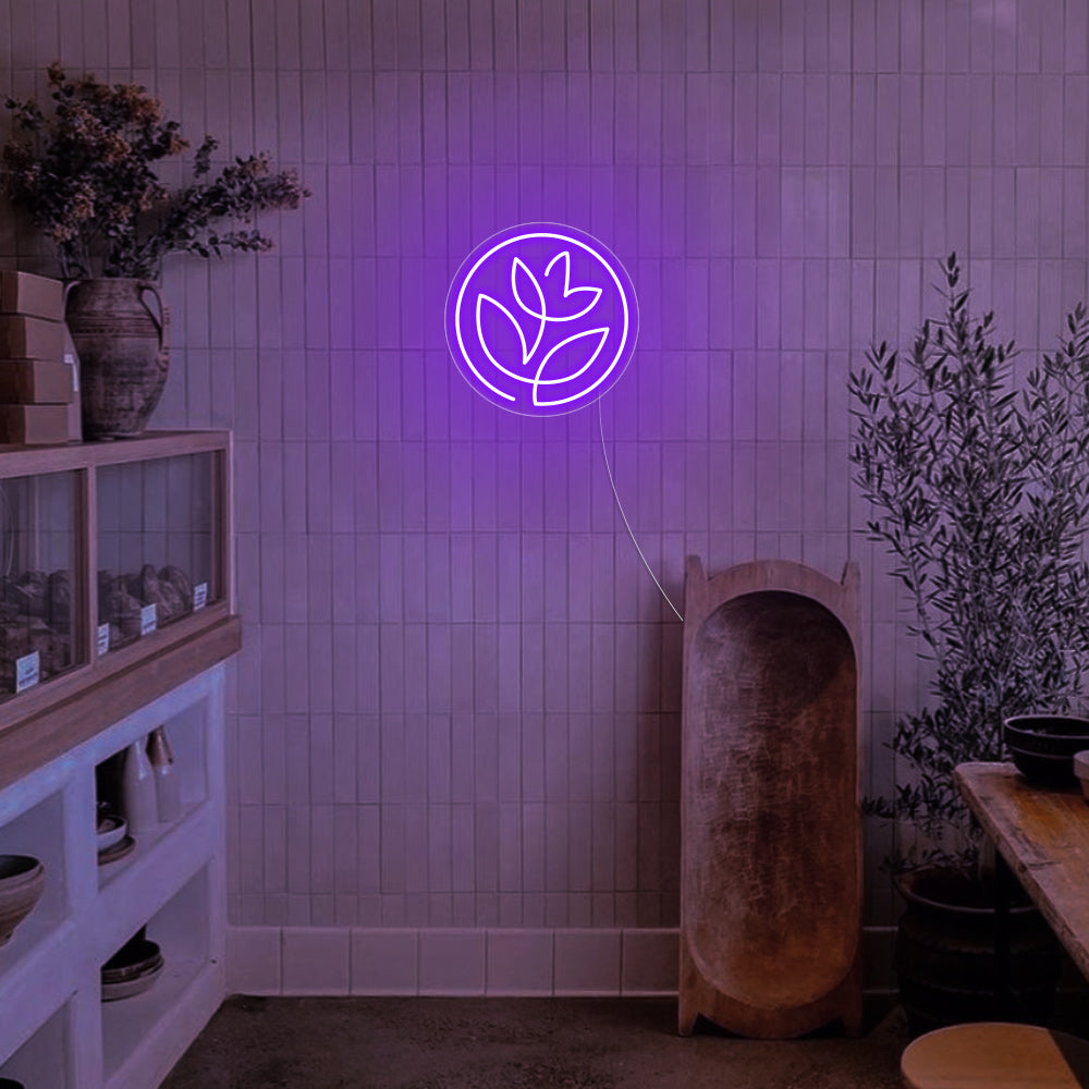 Mini Flower LED Neon Sign in Purple