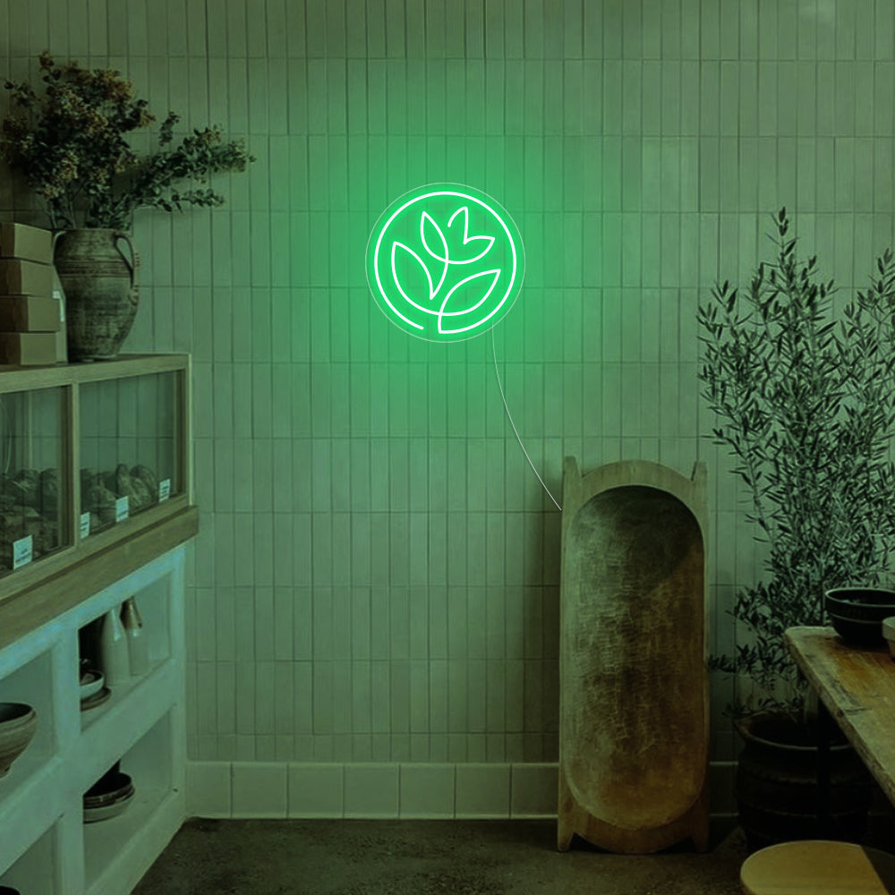 Mini Flower LED Neon Sign in Green