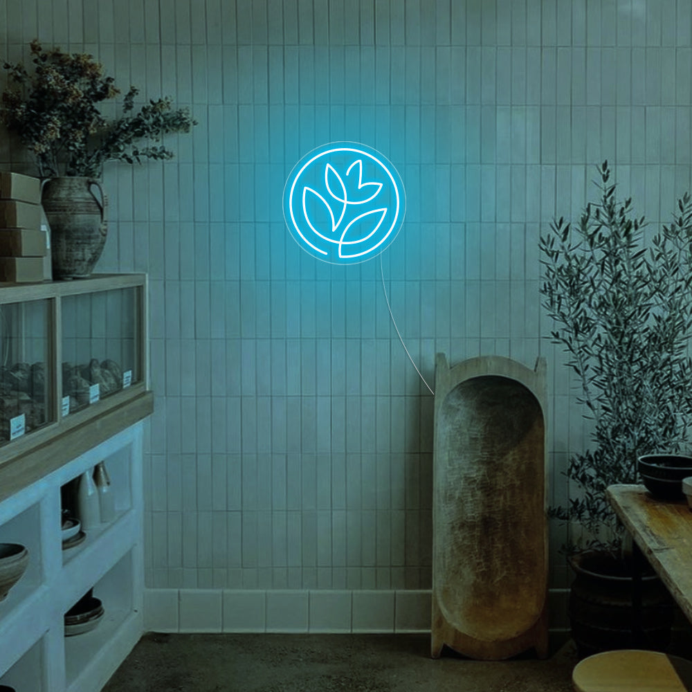 Mini Flower LED Neon Sign in Ice Blue