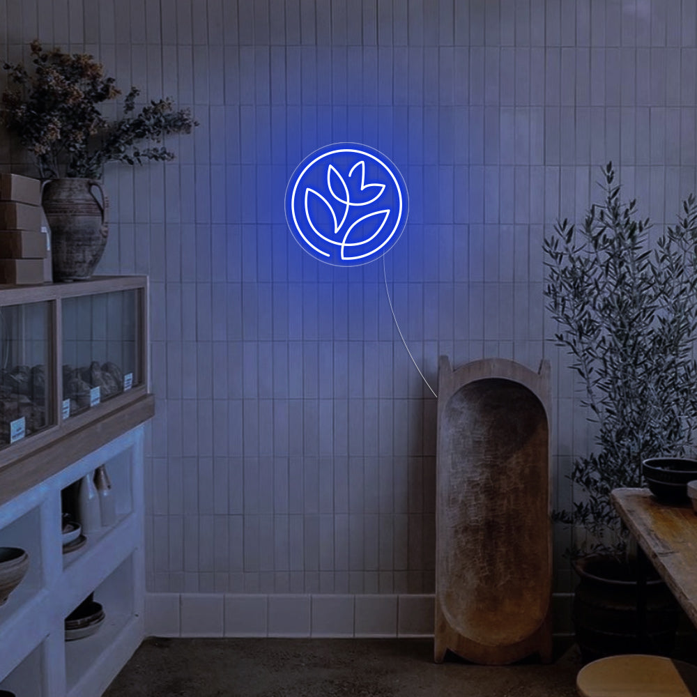 Mini Flower LED Neon Sign in Blue