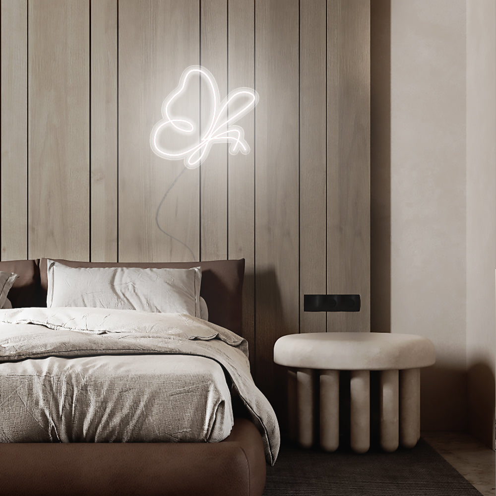 Mini Flying Butterfly LED Neon Sign in Cool White