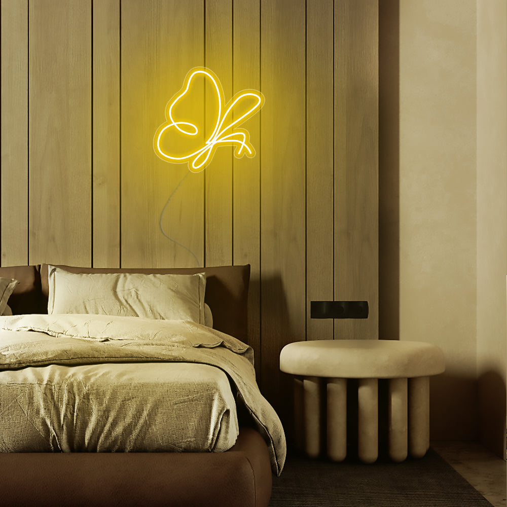 Mini Flying Butterfly LED Neon Sign in Yellow