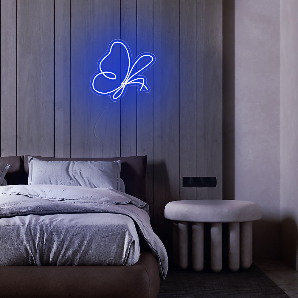 Mini Flying Butterfly LED Neon Sign in Blue