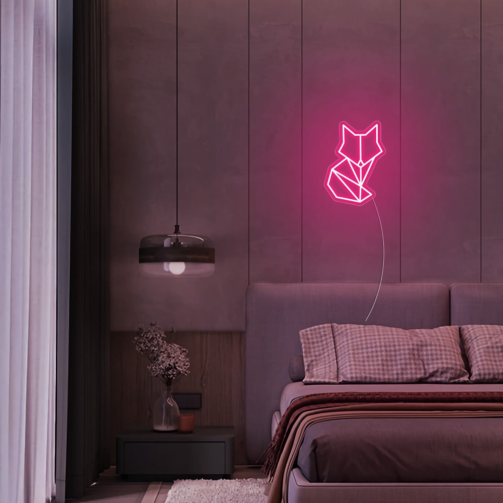 Mini Fox LED Neon Sign in Hot Pink