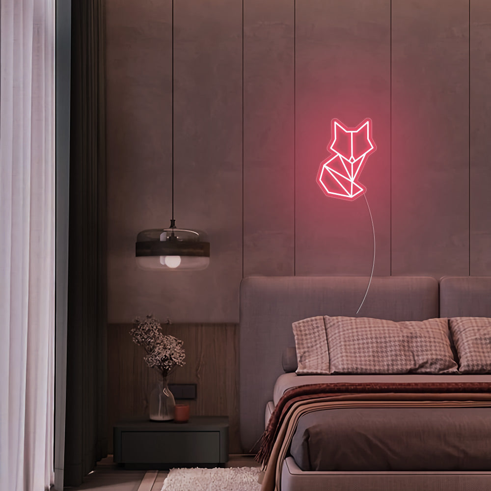 Mini Fox LED Neon Sign in Light Pink