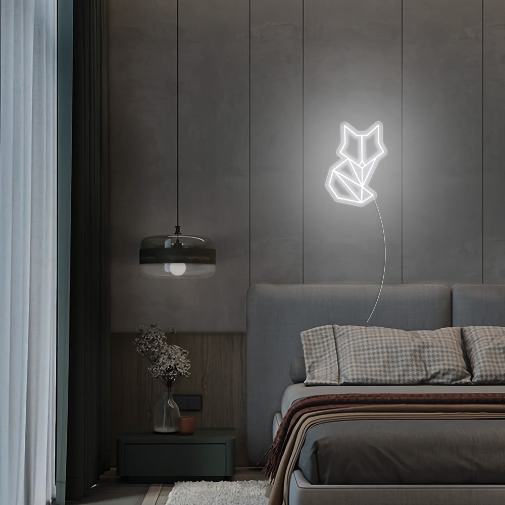 Mini Fox LED Neon Sign in Cool White