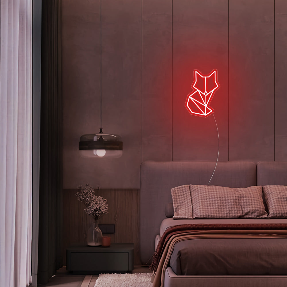 Mini Fox LED Neon Sign in Red