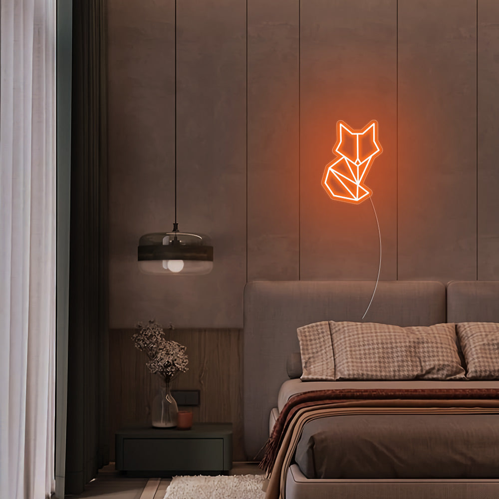 Mini Fox LED Neon Sign in Orange