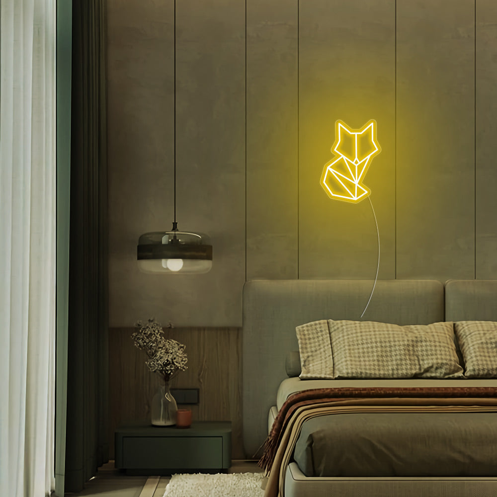 Mini Fox LED Neon Sign in Yellow