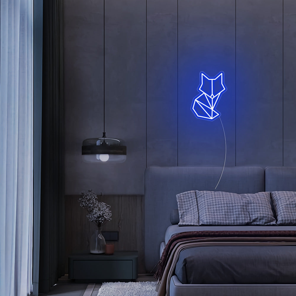 Mini Fox LED Neon Sign in Blue