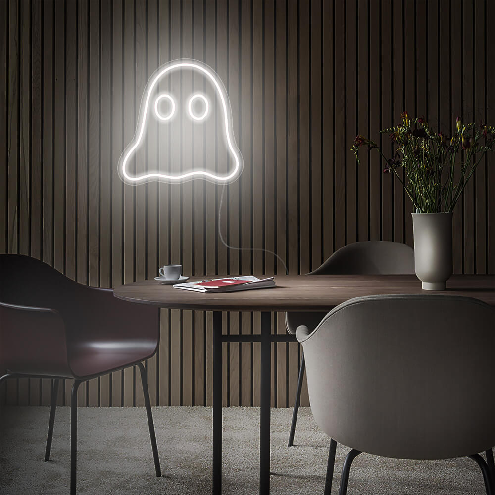 Mini Ghost LED Neon Sign in Cool White