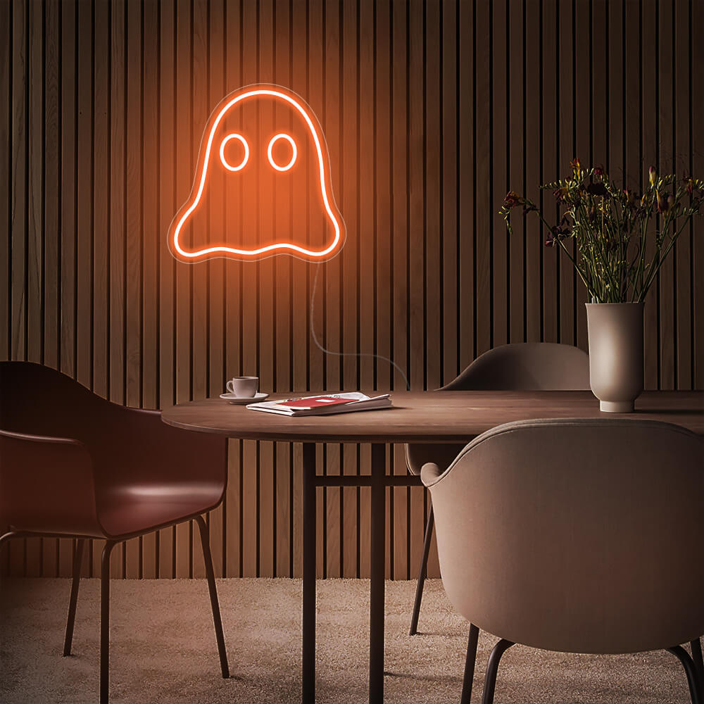 Mini Ghost LED Neon Sign in Orange