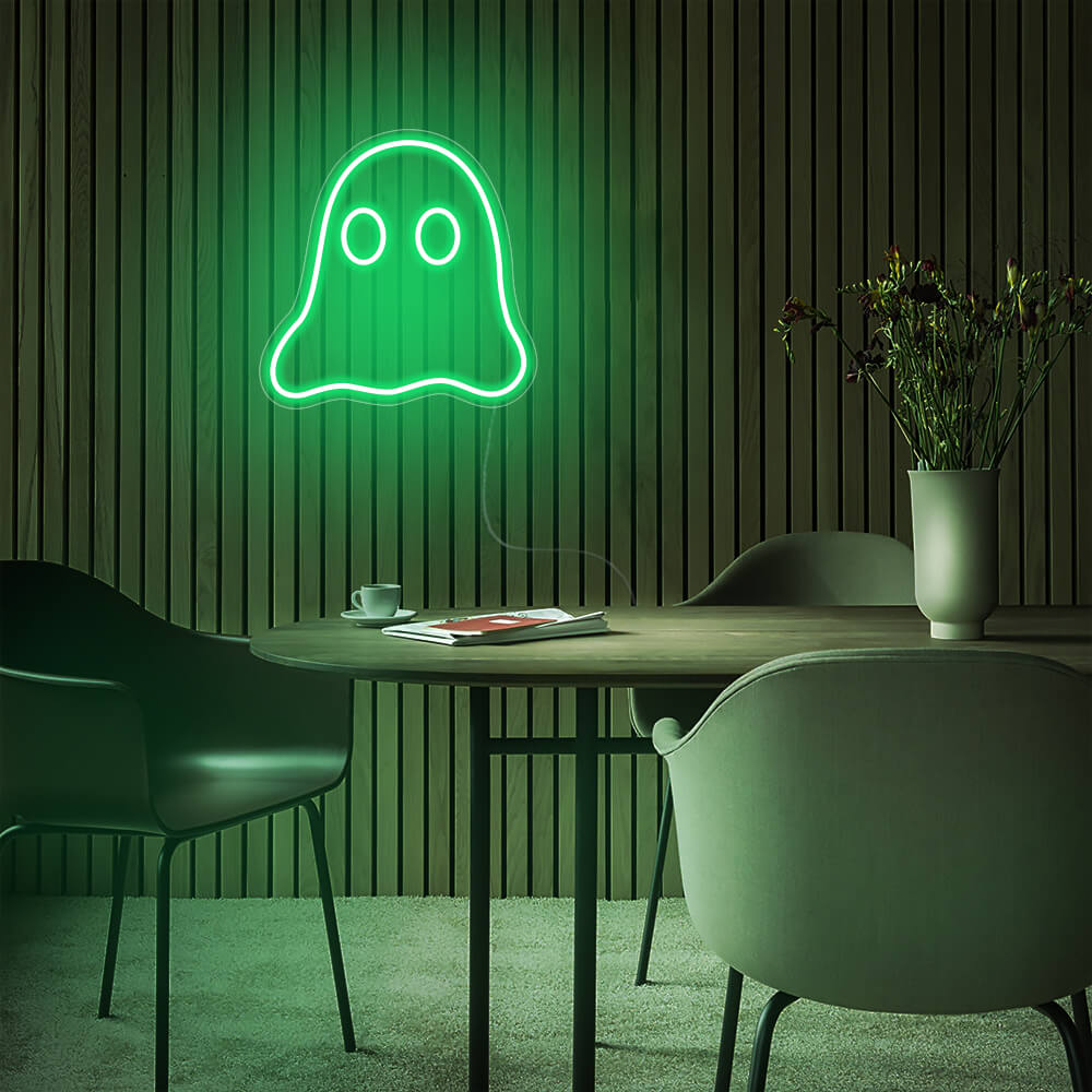 Mini Ghost LED Neon Sign in Green