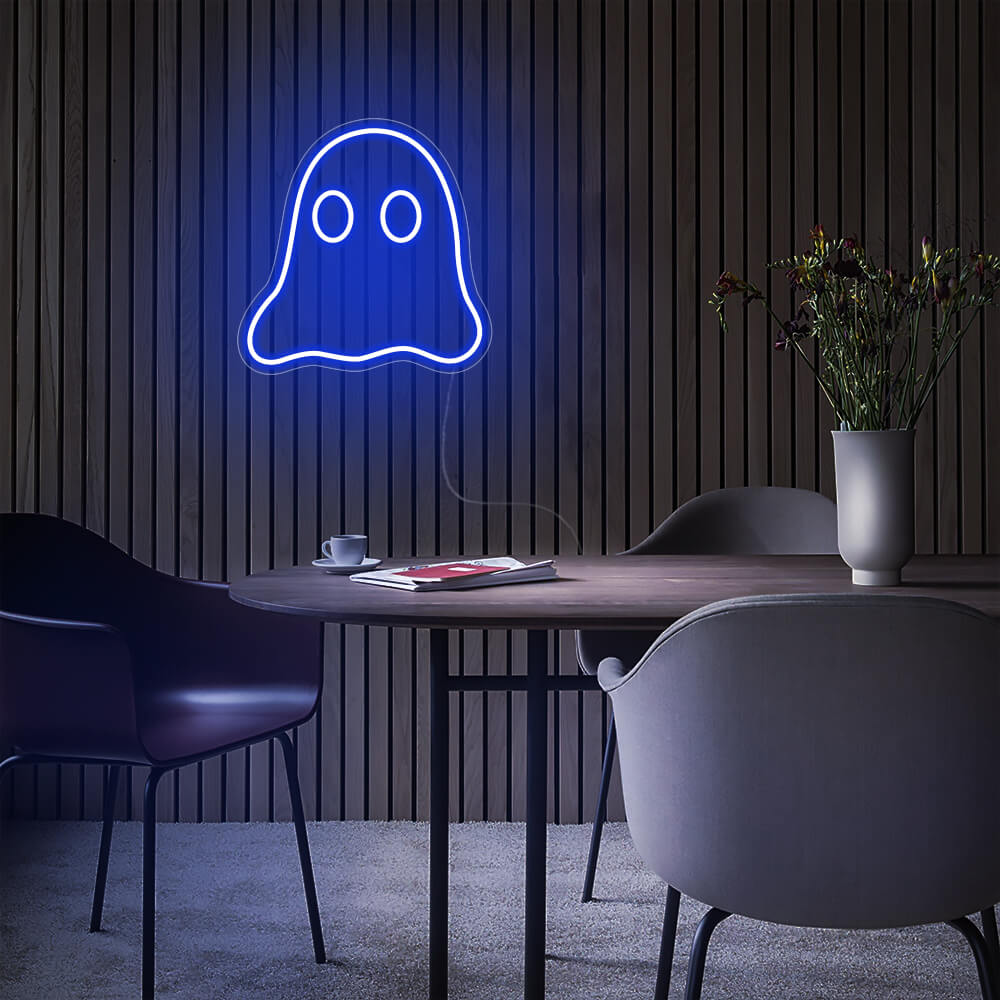 Mini Ghost LED Neon Sign in Blue