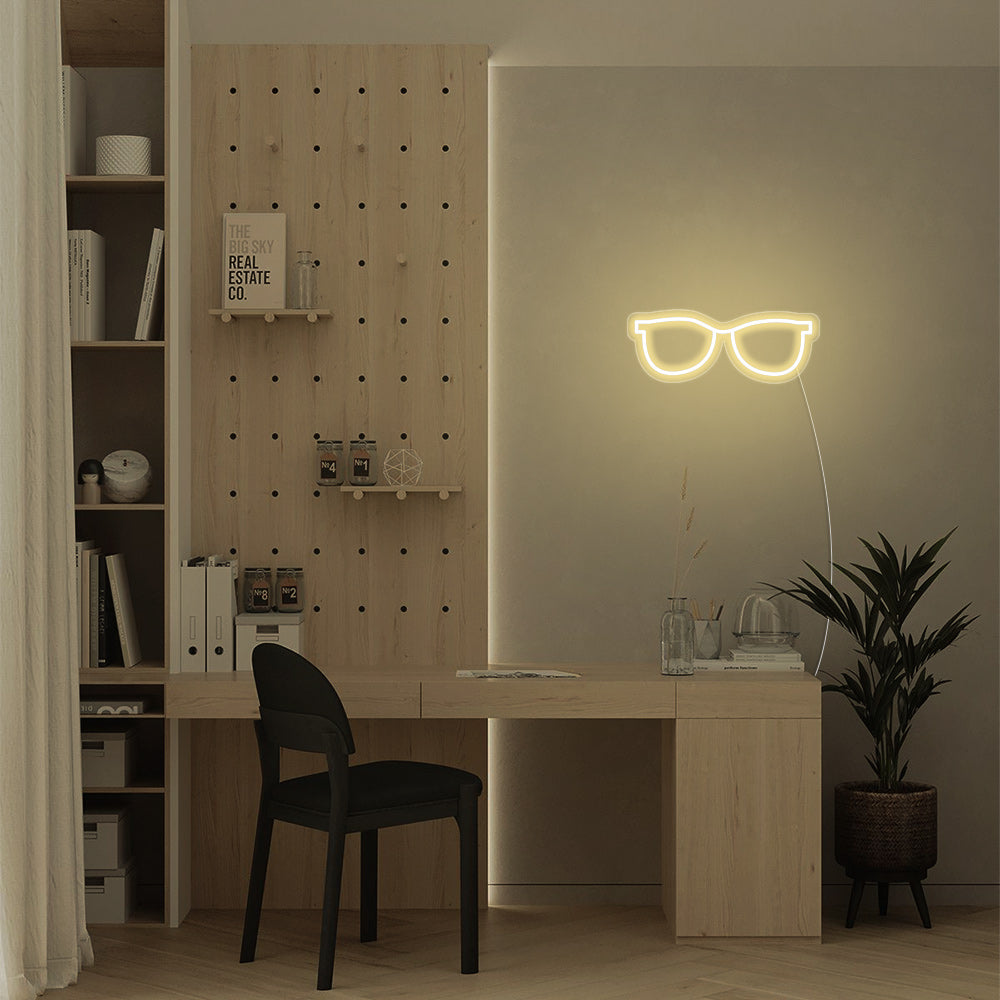 Mini Glasses LED Neon Sign in Warm White